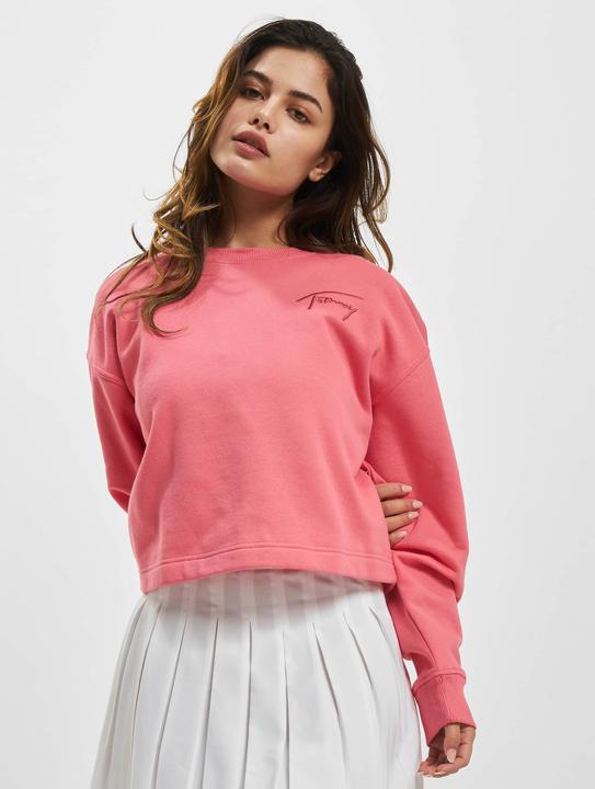 Immagine prodotto Tommy Hilfiger Tommy Jeans Felpa a maniche lunghe con logo ricamato a girocollo Rosa Taglia S (S)