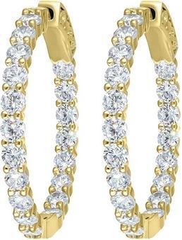 Produktbild Crystalp Gold-Plated Hoop Earrings With Tennis Crystals