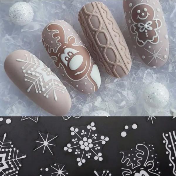 Actual product image Nagellack24 Nail Art Sticker self-adhesive - Christmas White
