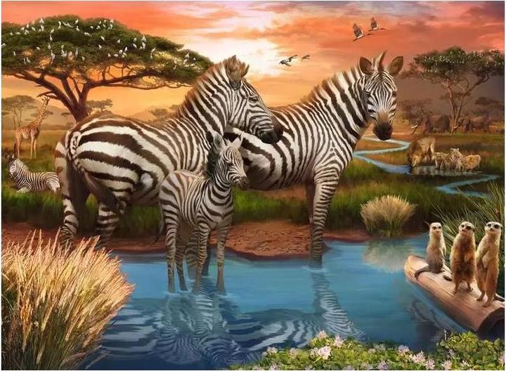 Produktbild Ravensburger Zebras am Wasserloch (500 Teile)