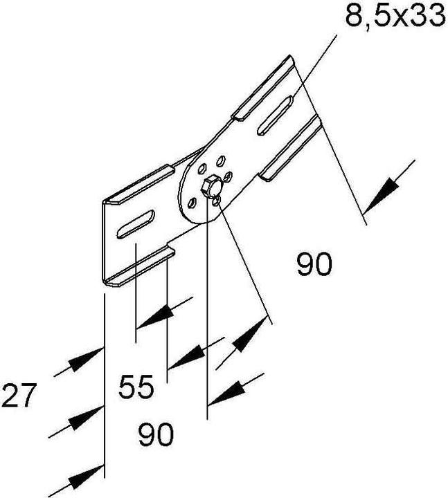 Image du produit Niedax NIE KGV60E3 Raccord articulé vertical H60mm Acier inoxydable