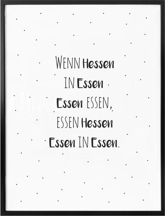 Produktbild Trenddeko Zungenbrecher - Wenn Hessen essen (40 x 50 cm)