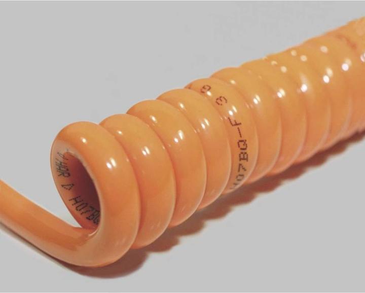 Actual product image BKL Electronic 1506100 Spiral cable H05BQ-F 400mm / 1600mm 4G 0.75mm² Orange 1pc. (1600 m)