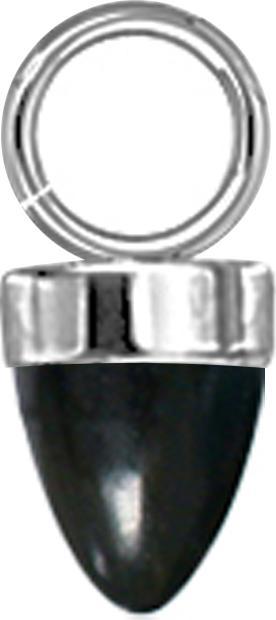 Produktbild Star Piercing Anhänger silber ein Kegel schwarzer Onyx Stein (ohne Messing, Chirurgenstahl 316L, Mineralisch)
