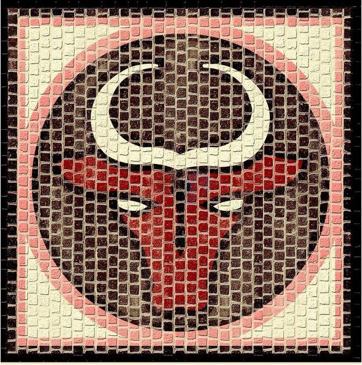 Actual product image Block Cuit. Ceramic stone mosaic - Zodiac sign Taurus (21 x 21 cm)