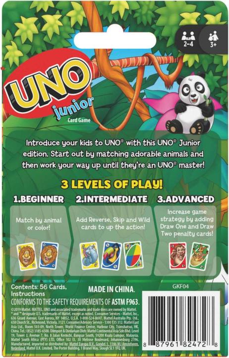 Actual product image Mattel Games Uno Junior (English, German, French, Italian)