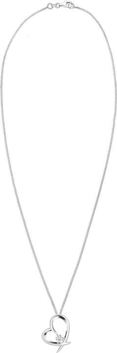 Actual product image Elli Necklace Heart Curved Zirconia 925 Silver (925 sterling silver, Zirconia, 45 cm)