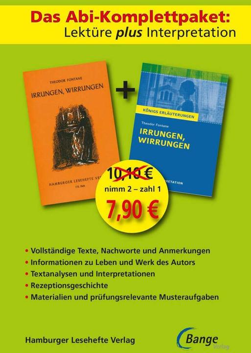 Actual product image Irrungen, Wirrungen - Lektüre plus Interpretation: Königs Erläuterung + kostenlosem Hamburger (German, Theodor Fontane, 2017)