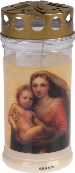 Produktbild Herzog Kerzen Grabkerze Memoriam Ø 7 cm Madonna (1 Stk.)