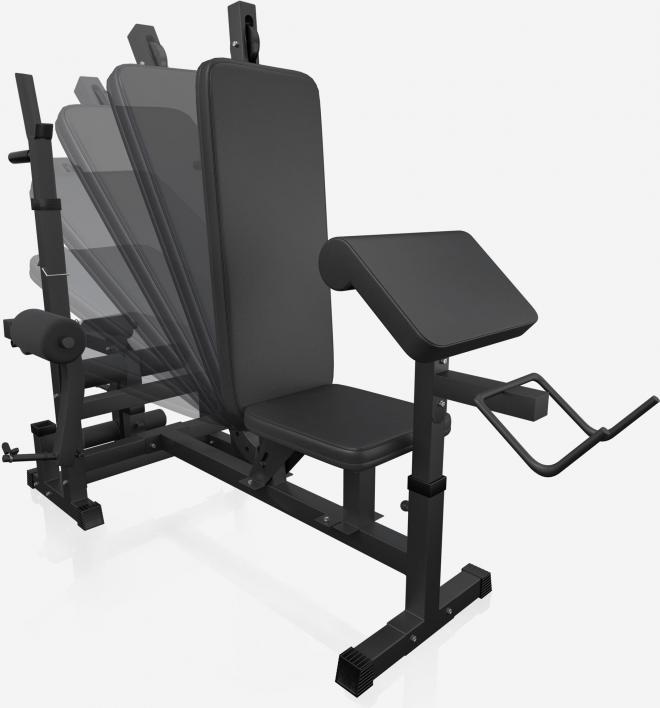 Produktbild Gorilla Sports Hantelbank Kraftstation & Langhantelset