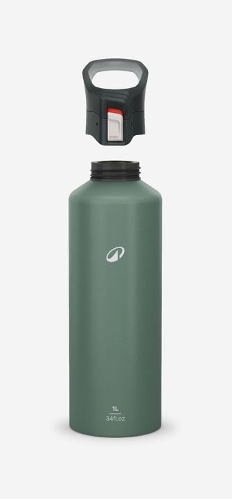 Produktbild Quechua Trinkflasche Aluminium Schnellverschluss Wandern - 500 1 l grün (1 l)