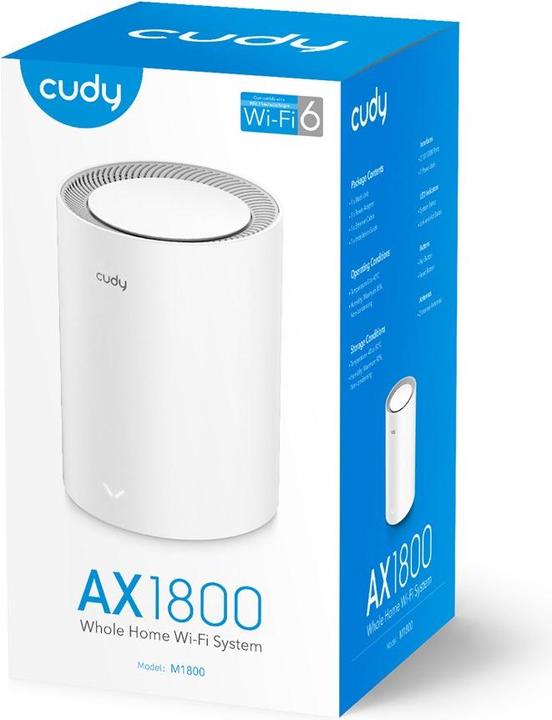 Immagine prodotto Cudy M1800 Dual-band ( / ) Wi-Fi 6 (802.11ax) Bianco Interno