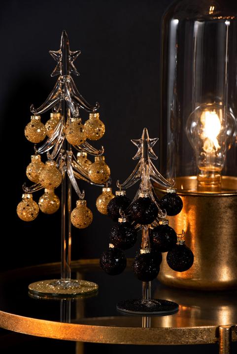 Immagine prodotto J-Line Albero Bianco Baubles Stelle Vetro Nero Piccolo