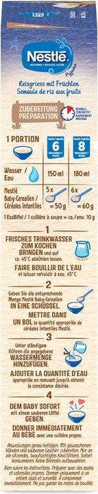 Nährwerte und Zutaten Nestlé Reisgriess mit Früchten (290 g)