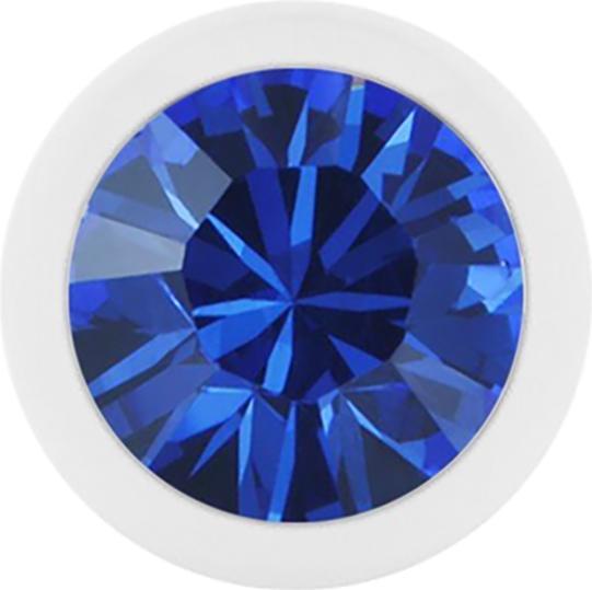 Produktbild Star Piercing Micro Kugel Pure White mit Swarovski blau (ohne Messing, Chirurgenstahl 316L)