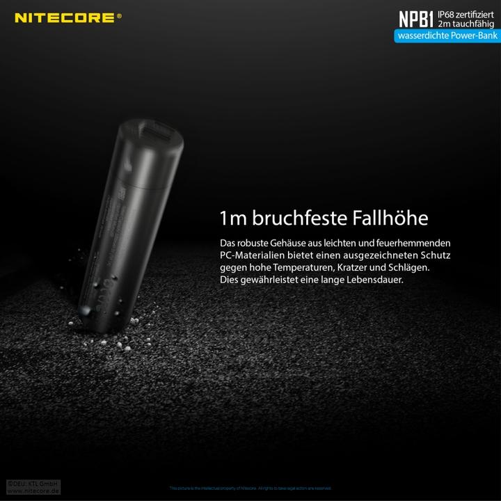 Produktbild Nitecore Powerbank NPB1 - 5000mAh, wasserdicht (5000 mAh, 18 W, 18.50 Wh)