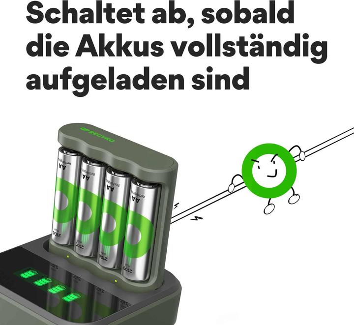 Produktbild GP Batteries Battery Recharger (1 Stk., AA, 2100 mAh, Ladegerät inkl. Akku)