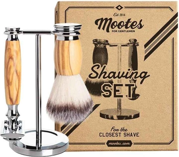 Actual product image Mootes Butterfly Olive Wood Straight Razor Set