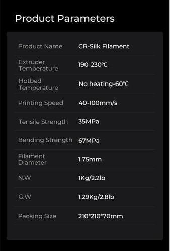 Produktbild Creality CR-Seide (PLA, 1.75 mm, 1000 g, Gold)