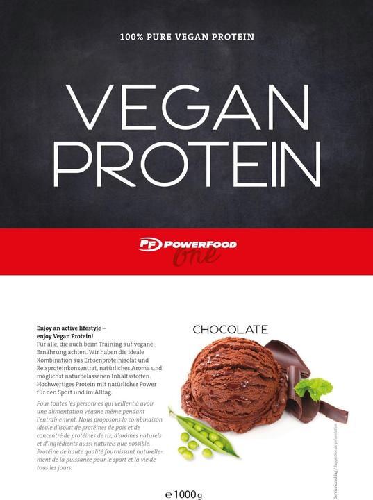 Produktbild PowerFood One Vegan Protein (Schokolade, 1 Stk., 1000 g)