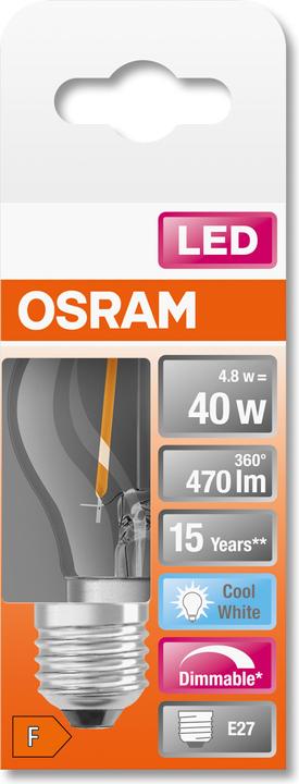Produktbild Osram Led Retrofit Classic P (E27, 4.80 W, 470 lm, 1 x, F)