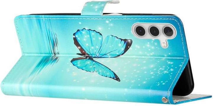 Image du produit Cover-Discount Galaxy A25 5G - Étui en cuir Papillon bleu (Samsung Galaxy A25 5G)