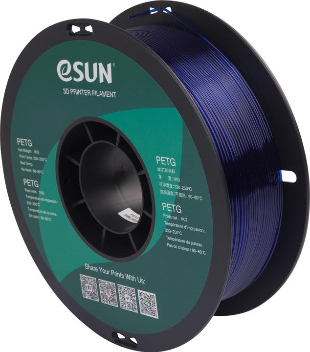 eSUN PETG 1,75 mm blu 1 kg di filamento 3D (PETG, 1.75 mm, 1000 g, Blu)