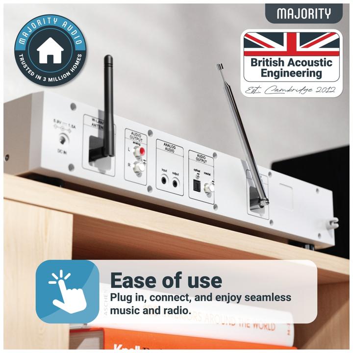 Actual product image Majority Fitzwilliam 2024 Silver DAB+ Radio (Web radio, DAB+, DAB, FM, Bluetooth)