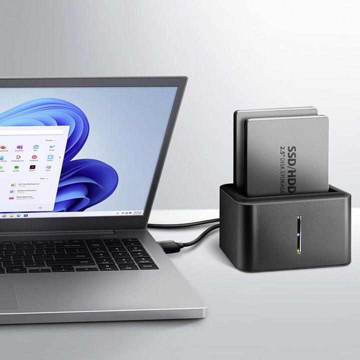 Produktbild Axagon ADSA-D25 storage drive docking station USB 3.2 Gen 1 (3.1 Gen 1) Type micro-B Black (2.5")