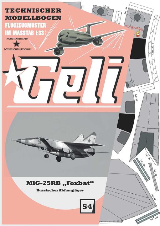 Actual product image Geli mig-25rb "foxbat" cardboard model