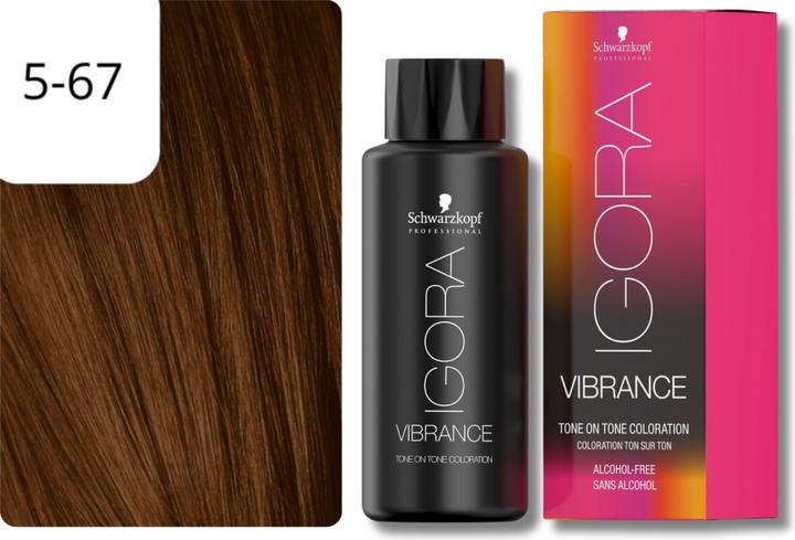 Actual product image Schwarzkopf Professional IGORA Vibrance Hair Tint NEW (5-67 Light Brown Chocolate Copper)