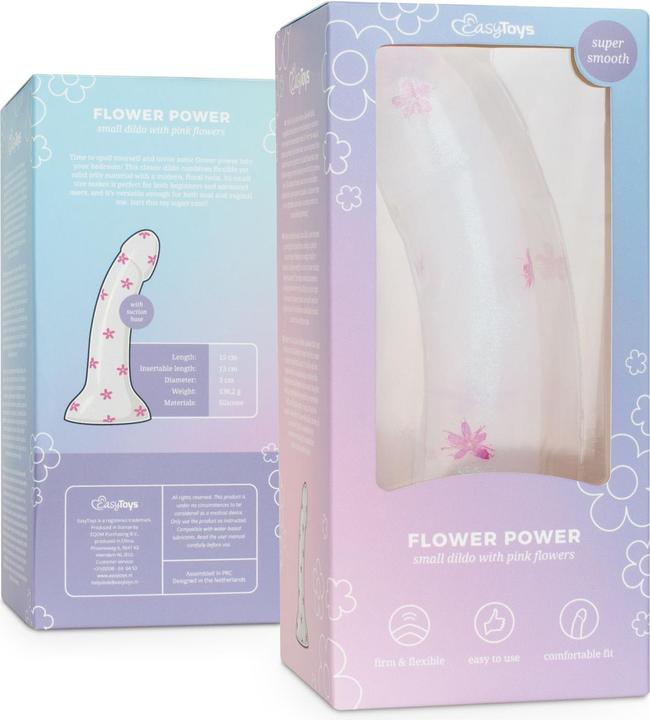 Image du produit Easytoys Dildo Collection - Flower Power - Petit dildo avec des fleurs roses