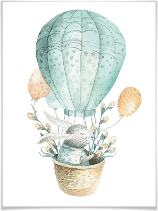 Actual product image Trenddeko Kvilis - Bunny in balloon (24 x 30 cm)