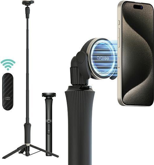 Araree Selfie Stick Bluetooth Magfie POD Pro czarny/black MagSafe Tripod AR60-01909A
