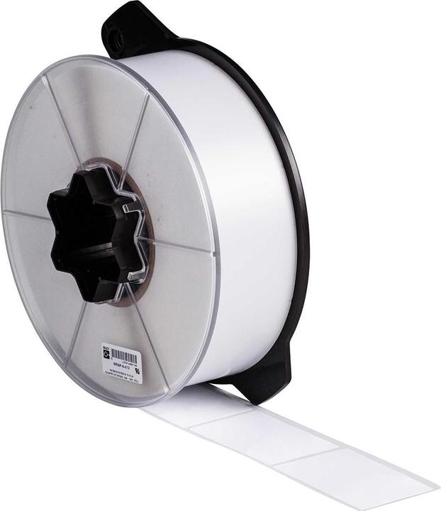 Actual product image Brady WRAP-6-472, polyimide, matt, white, 76.20 x 50.80 mm, permanent, self-extinguishing, for cable