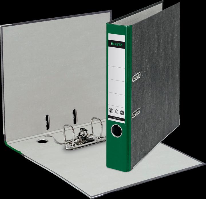 Actual product image Leitz Cloud marble folder, 180 degree, DIN A4, 52 mm, green colored spine, cardboard cover, outside m (A4, 52 mm, 1 Piece)