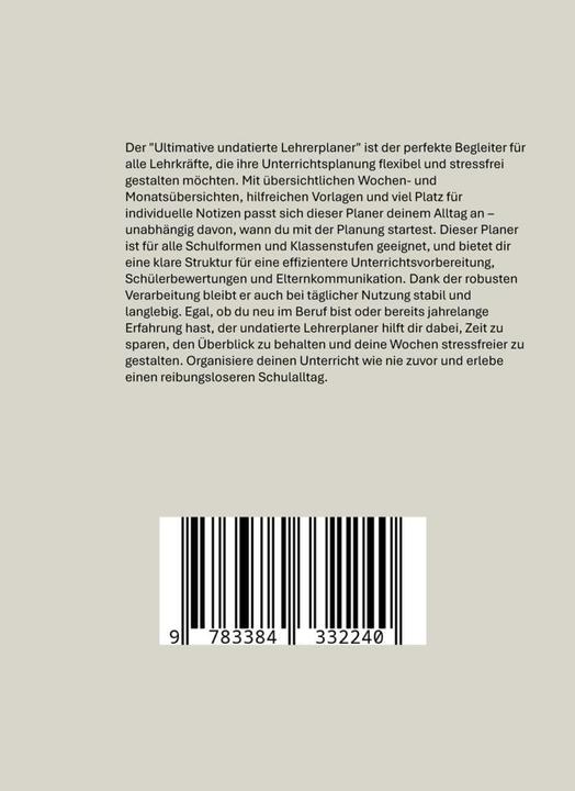 Produktbild Der ultimative undatierte Lehrerplaner (Deutsch)