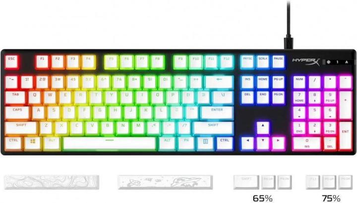Actual product image HyperX Pudding Keycaps 2 - Full Key Set - PBT - White (US Layout)
