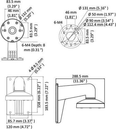 Produktbild Hikvision DS-1273ZJ-130-TRL Wandhalterung (Montage-Kit)