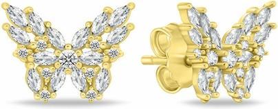 Actual product image Brilio Silver - Dazzling silver Butterfly earrings with zircons EA1057W