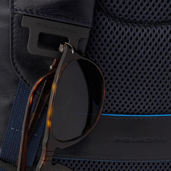 Actual product image Piquadro Blue Square - Laptop backpack with iPad® compartment, RFID blocker (16 l)