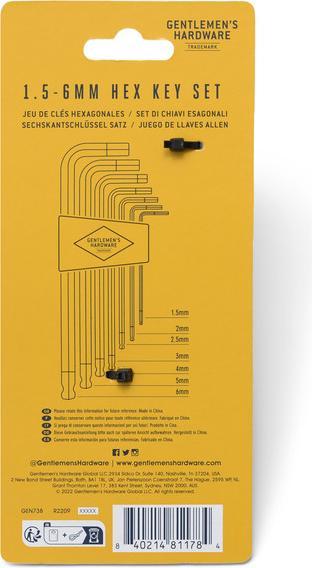 Immagine prodotto Gentlemen's Hardware Set di chiavi esagonali