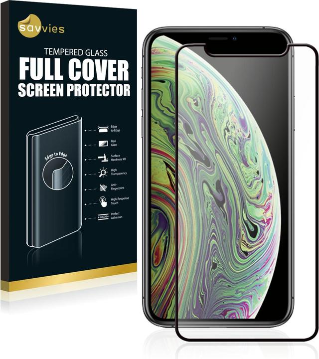 Actual product image Savvies Full-screen armoured glass screen protector (1 Piece, Apple iPhone XS)