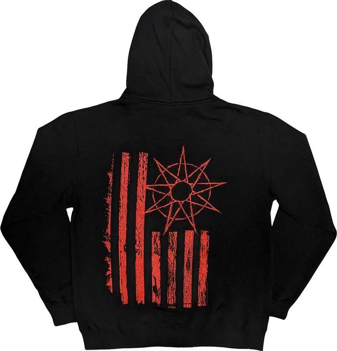 Slipknot Hoodie mit durchgehendem Reissverschluss Rückseitiger Aufdruck