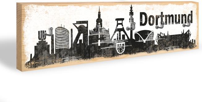 Trenddeko Dortmund Skyline + 5 Haken (40 x 10 cm)