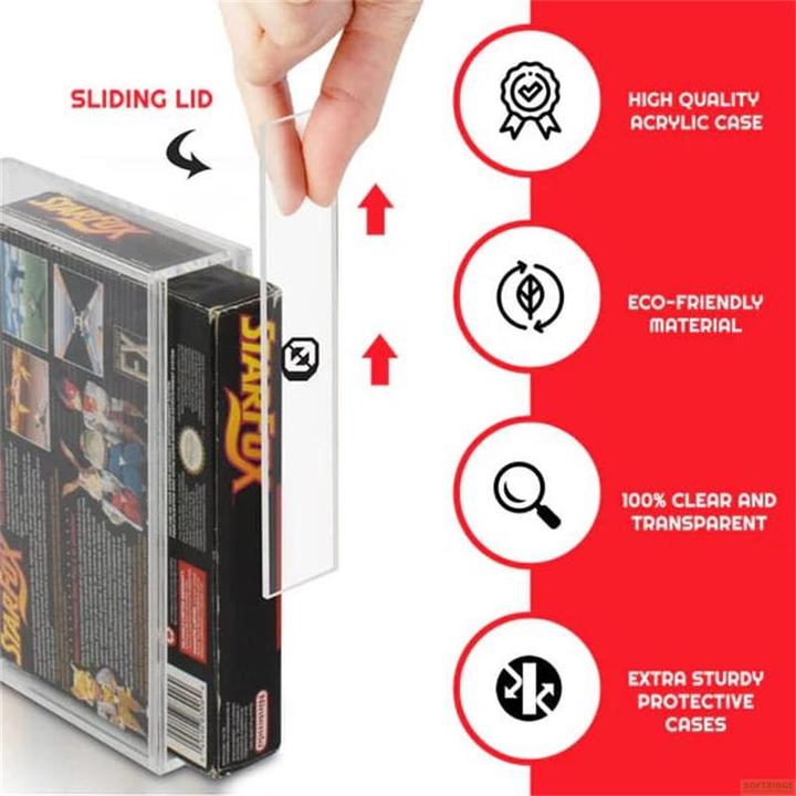 Actual product image Evoretro Acrylic case 2-pack for SNES/N64 games (DSi XL)