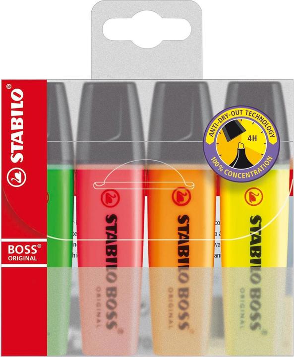 Immagine prodotto STABILO Evidenziatore BOSS ORIGINAL (Pink, Giallo, Verde, Arancia, 5 mm, 4 x)