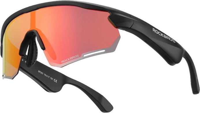 Produktbild Rockbros SP251 Polarized Bluetooth Sunglasses (Mirrored) (Blau, Black, Blau, Polarisiert Grau)
