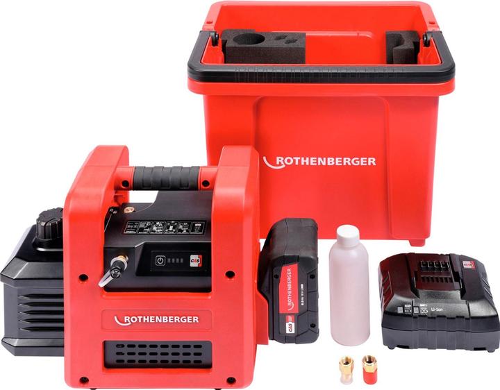 Actual product image Rothenberger 2-stage battery-powered vacuum pump ROAIRVAC R32 5.0 incl. battery + charger