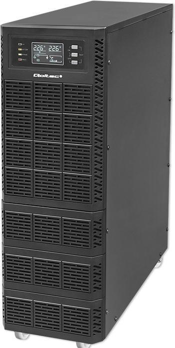 Qoltec ZASILACZ AWARYJNY UPS 6KVA | 6000W | POWER FACTOR 1.0 | LCD | EPO | USB | ON-LINE (6000 VA, 6000 W, Online-Doppelwandler USV)